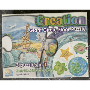 Vintage NIB Creation Giant Circle Round Floor Puzzle 30 Pcs Grace Publications
